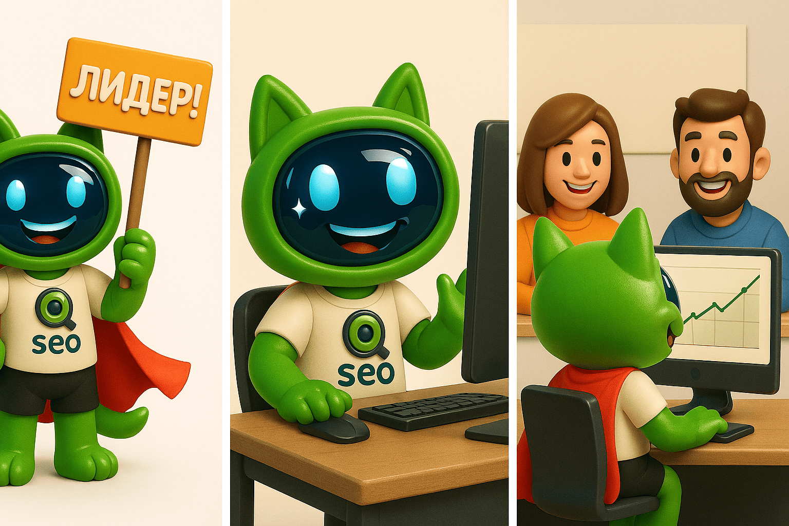 Кот сеоша работает с клиентами